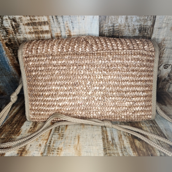 CROFT & BARROW Purse Straw Raffia Wicker Woven Boho Handbag Crossbody Clutch - Picture 4 of 7